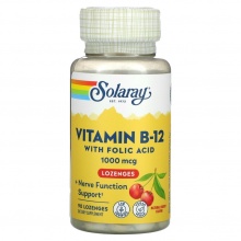  Solaray Vitamin B-12 With Folic Acid 1000  90 